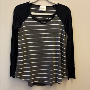 Ella Mara  Striped Top Shirt Blouse Boutique Size Small Made In The USA